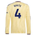 adidas Mens Arsenal Ben White Long Sleeve Third Jersey w/ EPL + No Room For Racism Patches 26/27 (Yellow)