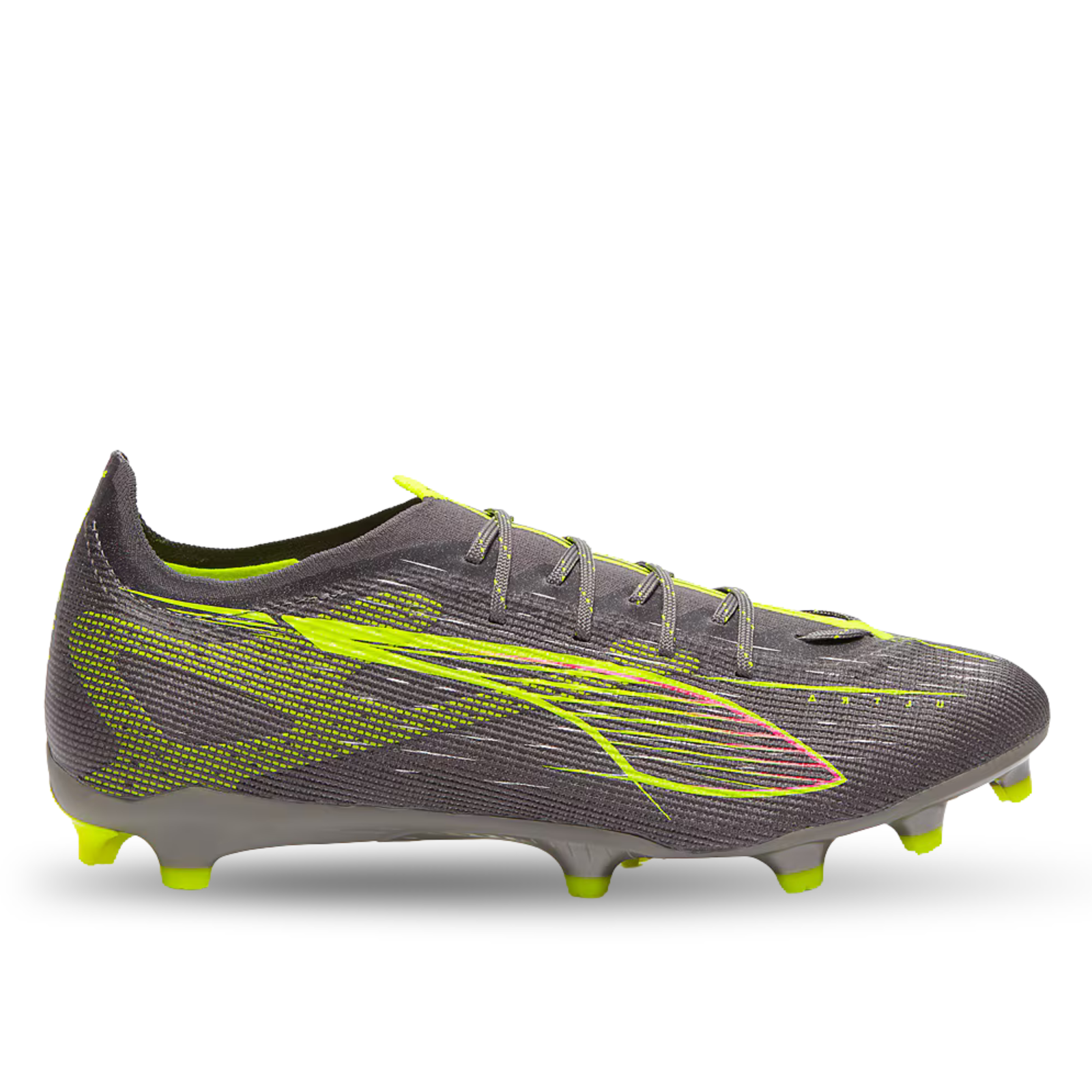 Puma Ultra 5 Pro FG/AG Soccer Cleats (Matte Aged Silver-Yellow Alert-Sun Struck)