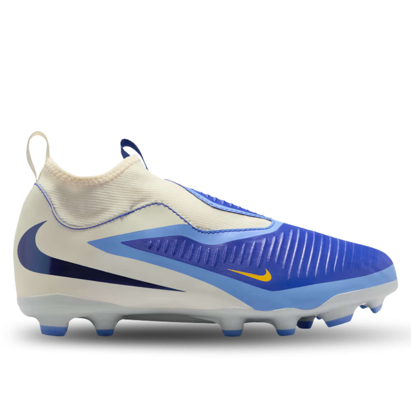 Nike Youth Phantom 6 High Academy LV8 FG Soccer Cleats (Racer Blue/Dark Obsidian)