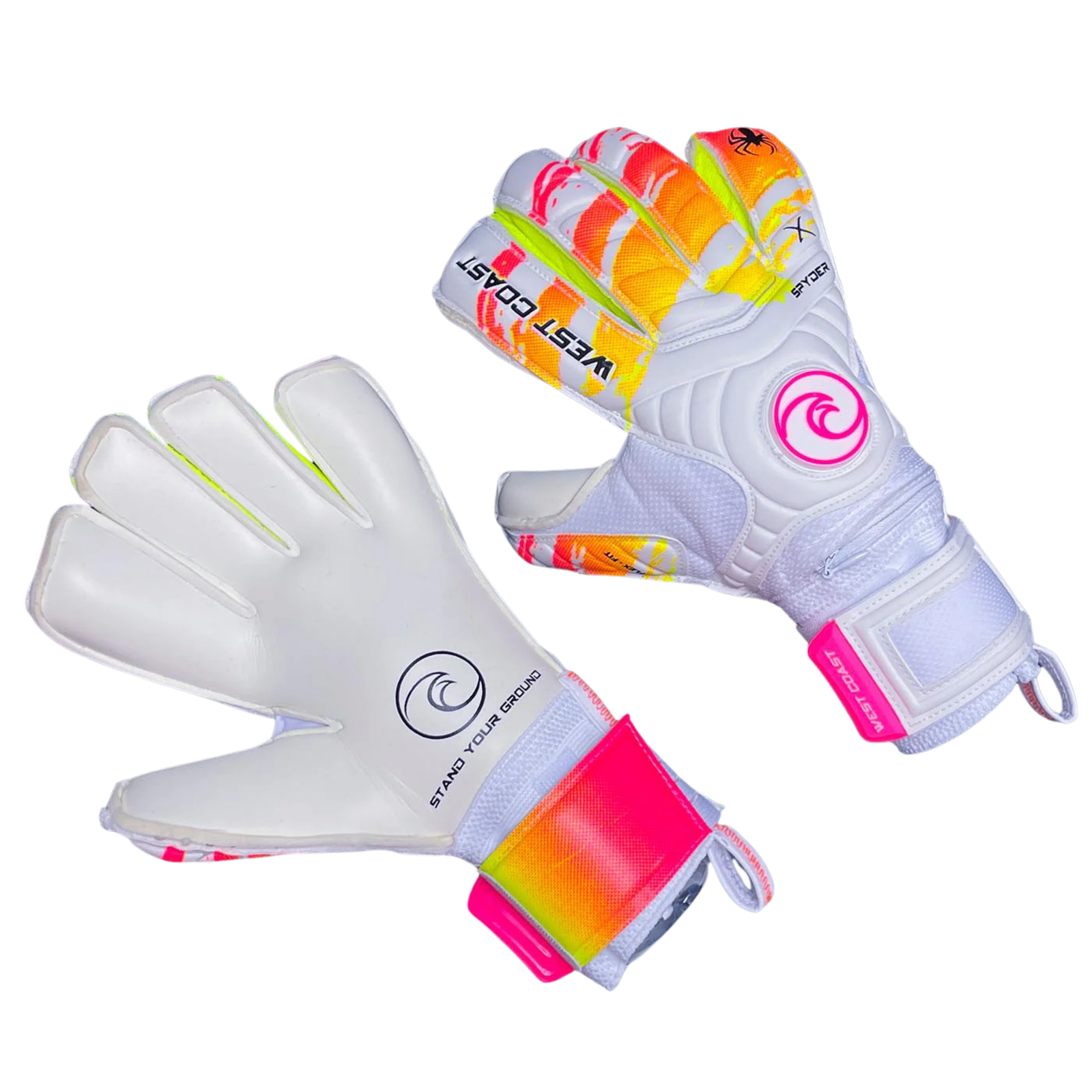 West Coast Spyder X Sunset Goalkeeper Gloves (White/Pink)