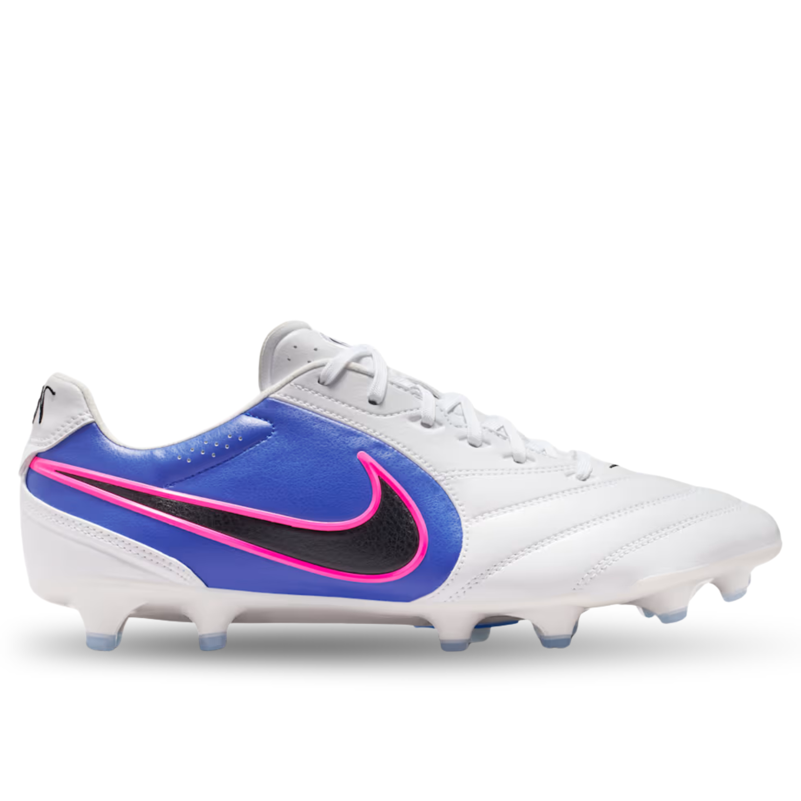 Nike Tiempo Ligera Pro Soccer Cleats (White/Black/Racer Blue)