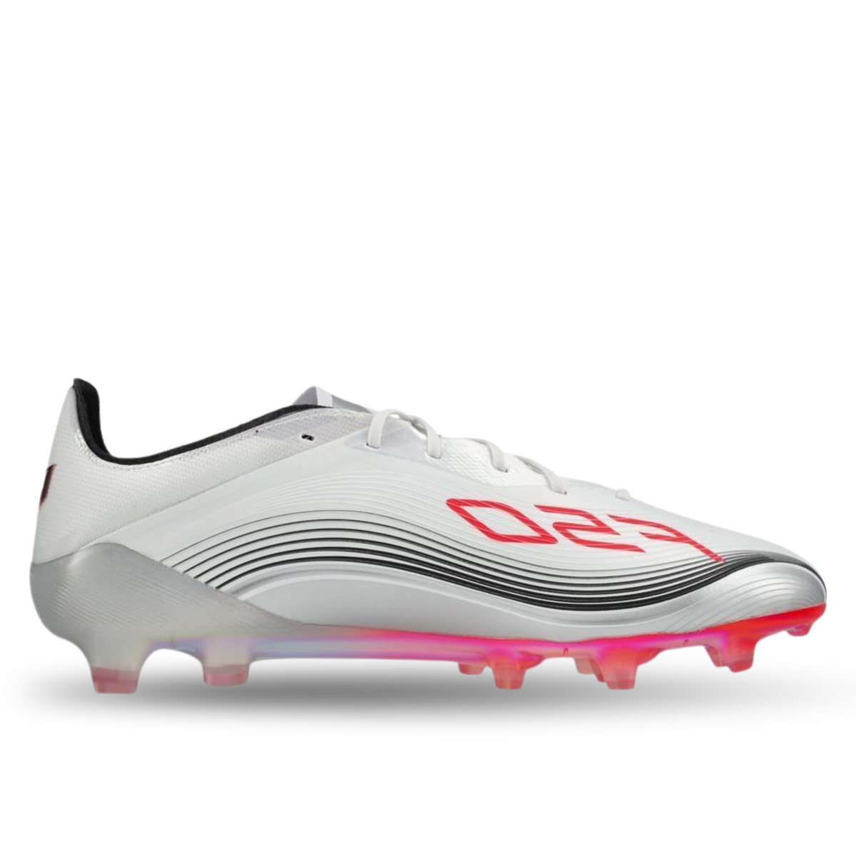 adidas F50 Messi Elite FG Soccer Cleats (White/Lucid Red/Silver Metallic)