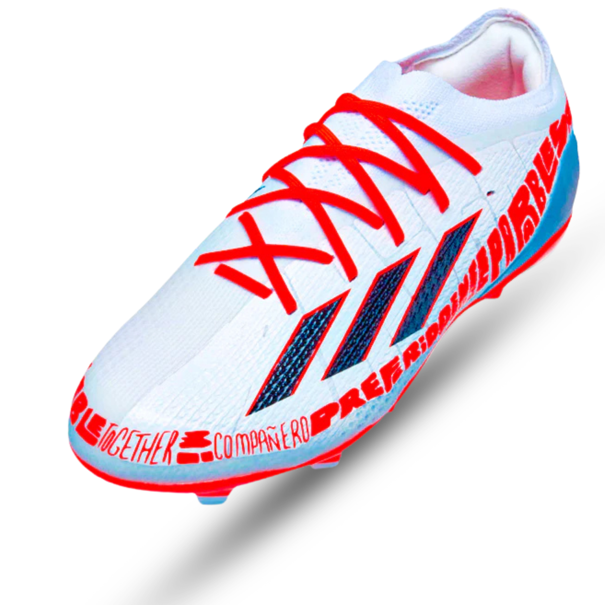 Botas de fútbol adidas Jr. X Speedportal Messi.1 FG (Blanco/Rojo solar)
