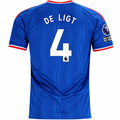 adidas Mens Manchester United Matthijs de Ligt Away Jersey w/ EPL + No Room For Racism Patches 26/27 (Blue)