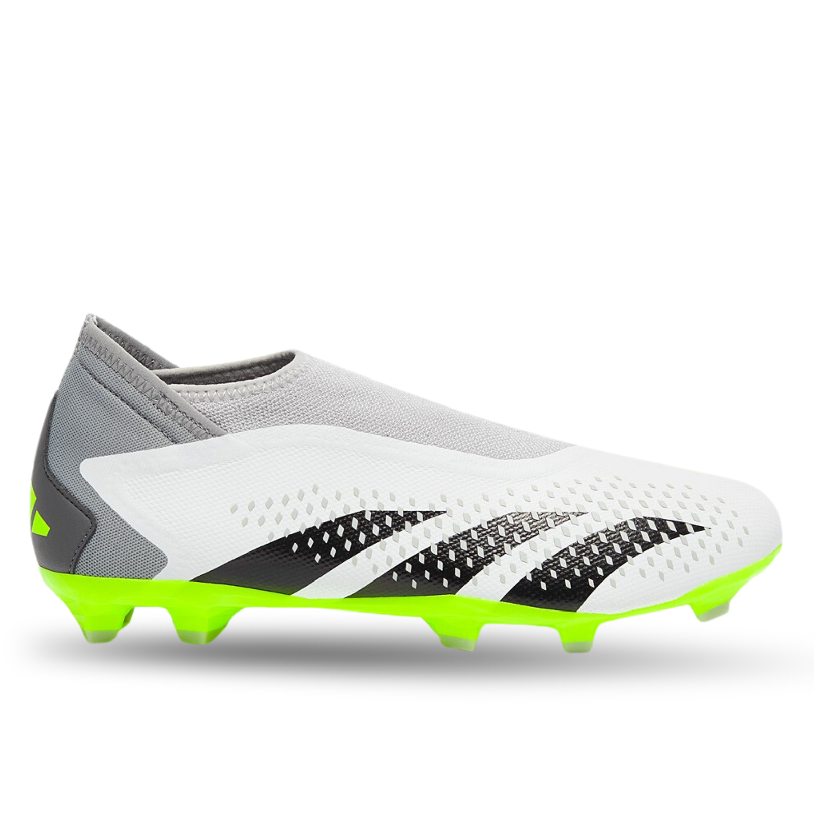 adidas Predator Accuracy.3 LL Laceless Firm Ground Soccer Cleats (White/Lucid Lemon)