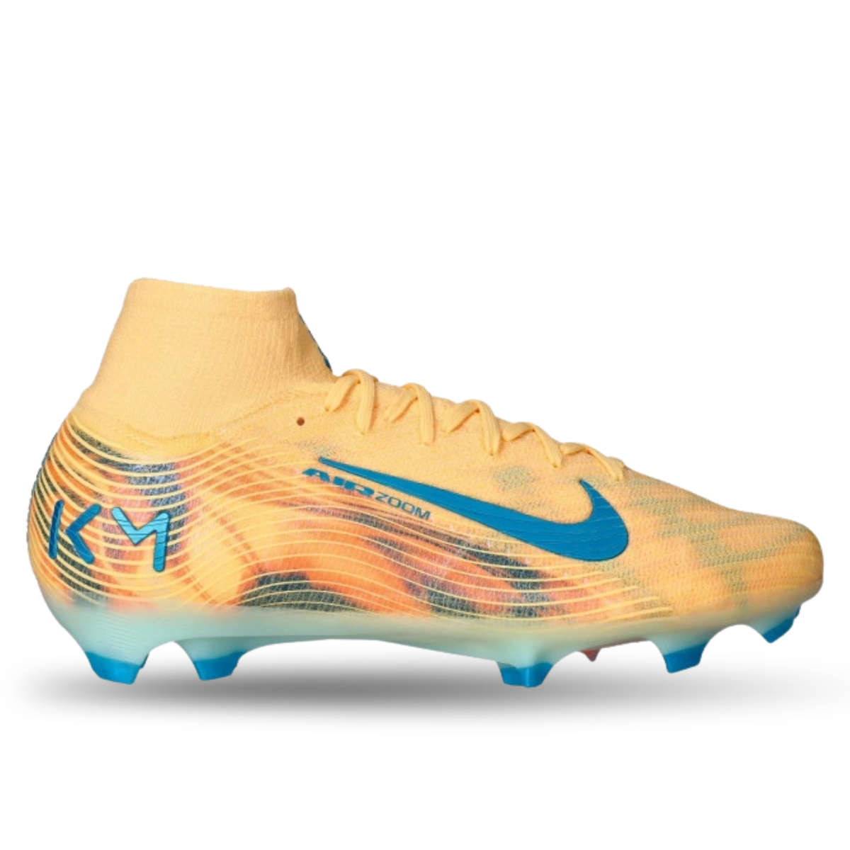 Nike Zoom Superfly 10 Elite KM Firm Ground Soccer Cleats (Melon Tint/Neo Turq/Igloo)