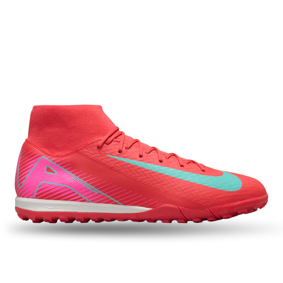 Nike Zoom Superfly 10 Academy Turf Soccer Shoes (Ember Glow/Aurora Green)