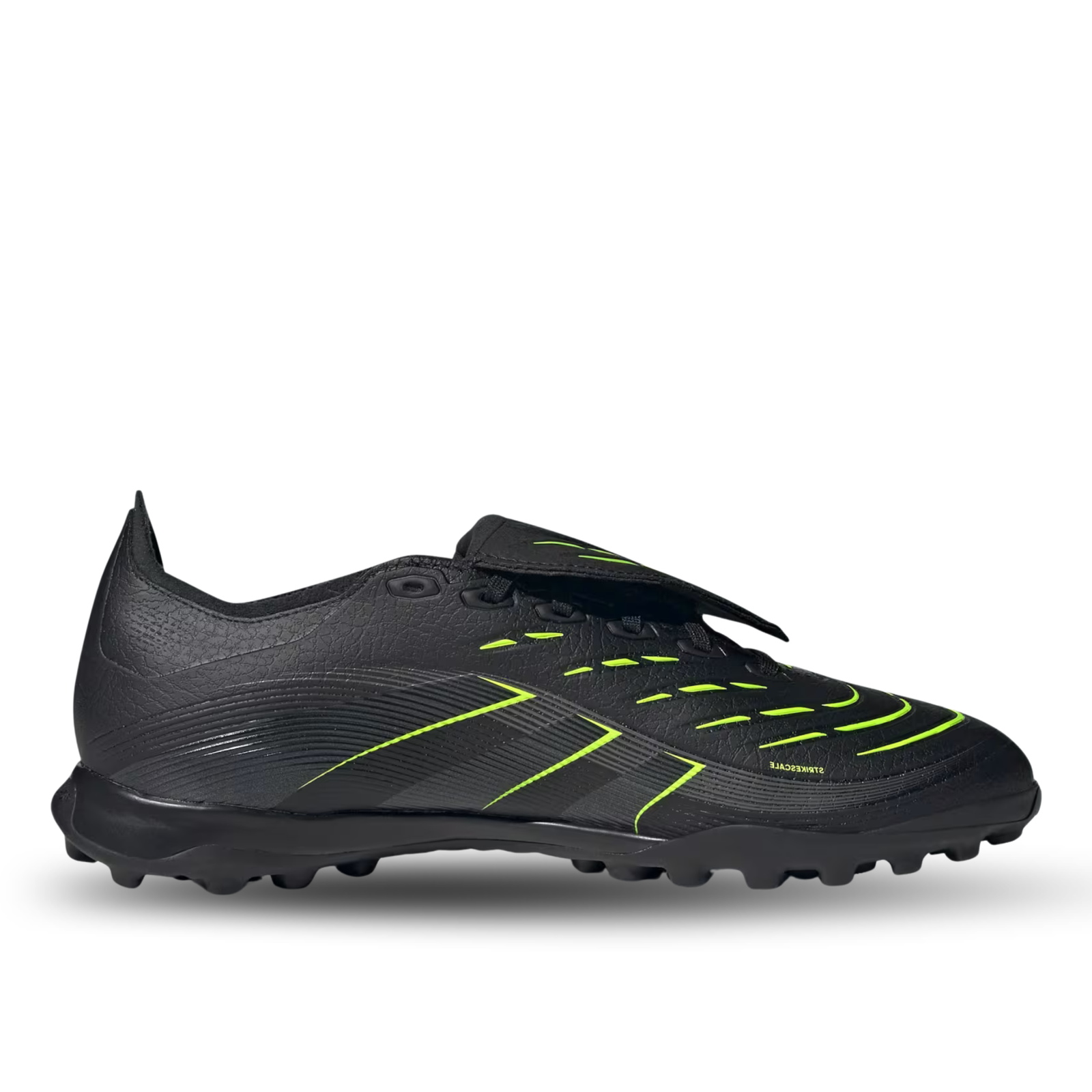 adidas Predator League Turf Firm Ground Soccer Cleats (Black/Iron Metallic/Lucid Lemon)