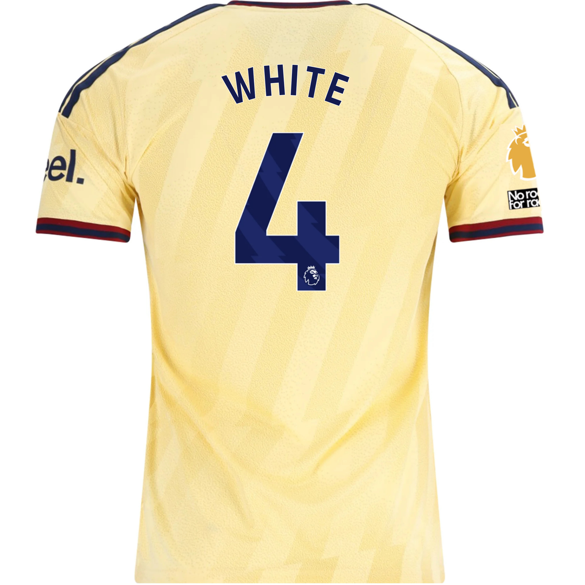 adidas Men's Arsenal FC Ben White Third Jersey w/ EPL + No Room For Racism Patches 26/27 (Yellow)