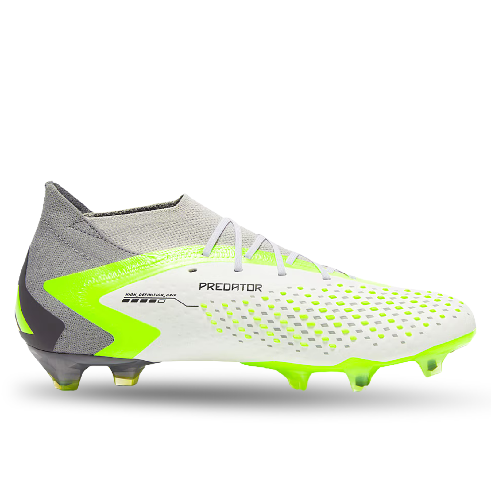 adidas Predator Accuracy.1 Firm Ground Soccer Cleats (White/Core Black/Lucid Lemon)