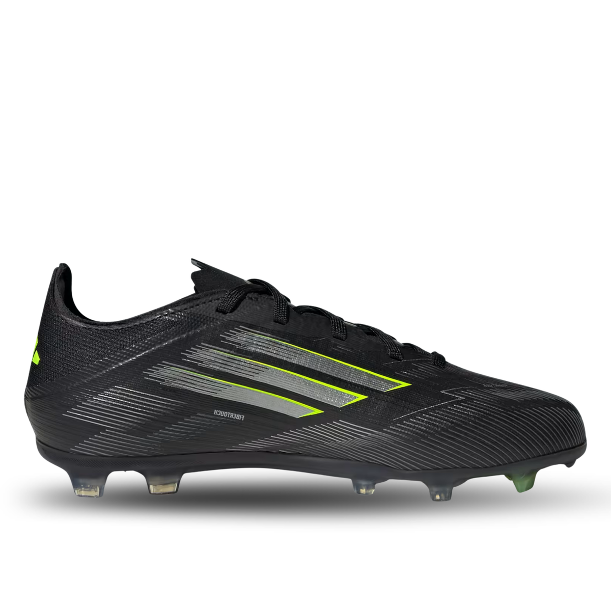 adidas Jr. F50 Elite Firm Ground Soccer Cleats (Black/Iron Metallic/Lucid Lemon)