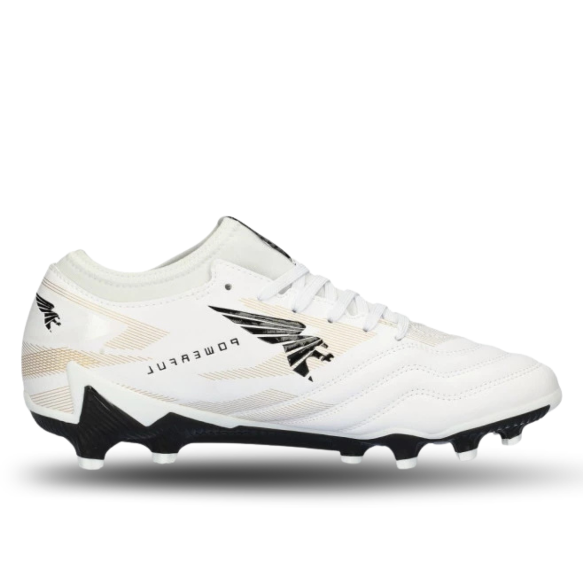 Joma Powerful 2402 Firm Ground Soccer Cleats (White/Gold)
