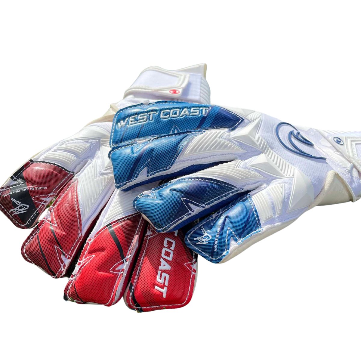 West Coast Phantom Fire and Ice Goalkeeper Gloves (White/Red/Blue)