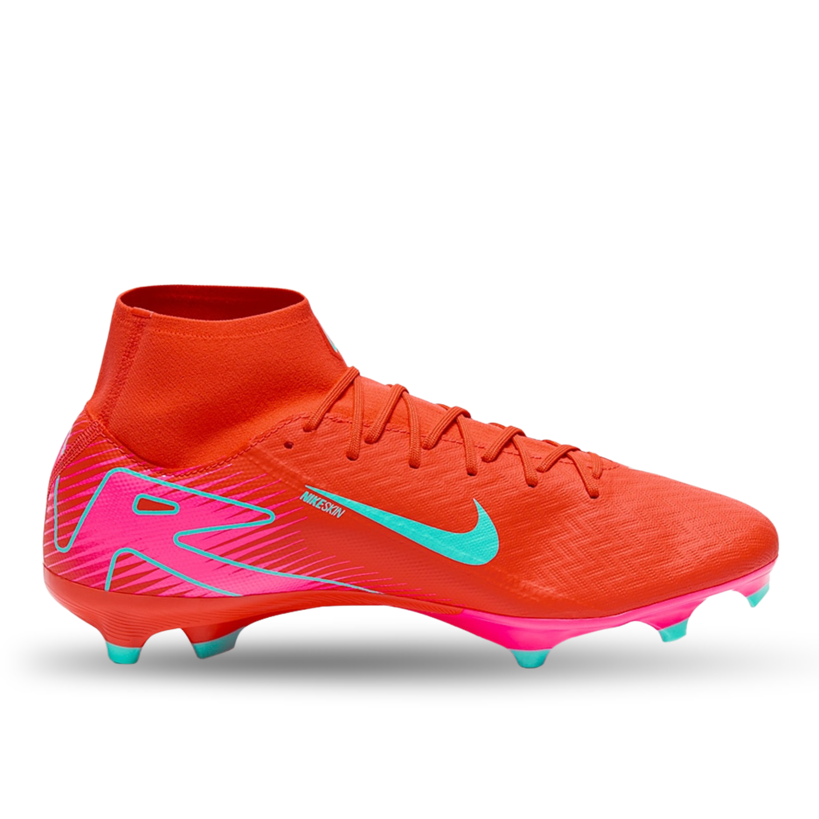 Nike Zoom Superfly 10 Academy FG/MG Soccer Cleats (Ember Glow/Aurora Green)