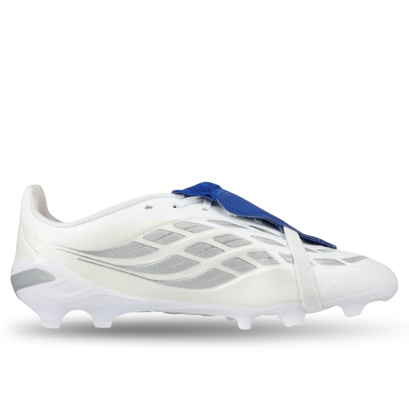 adidas Jr. Predator League FT Firm Ground Soccer Cleats (White/Zero Metallic/Royal Blue)