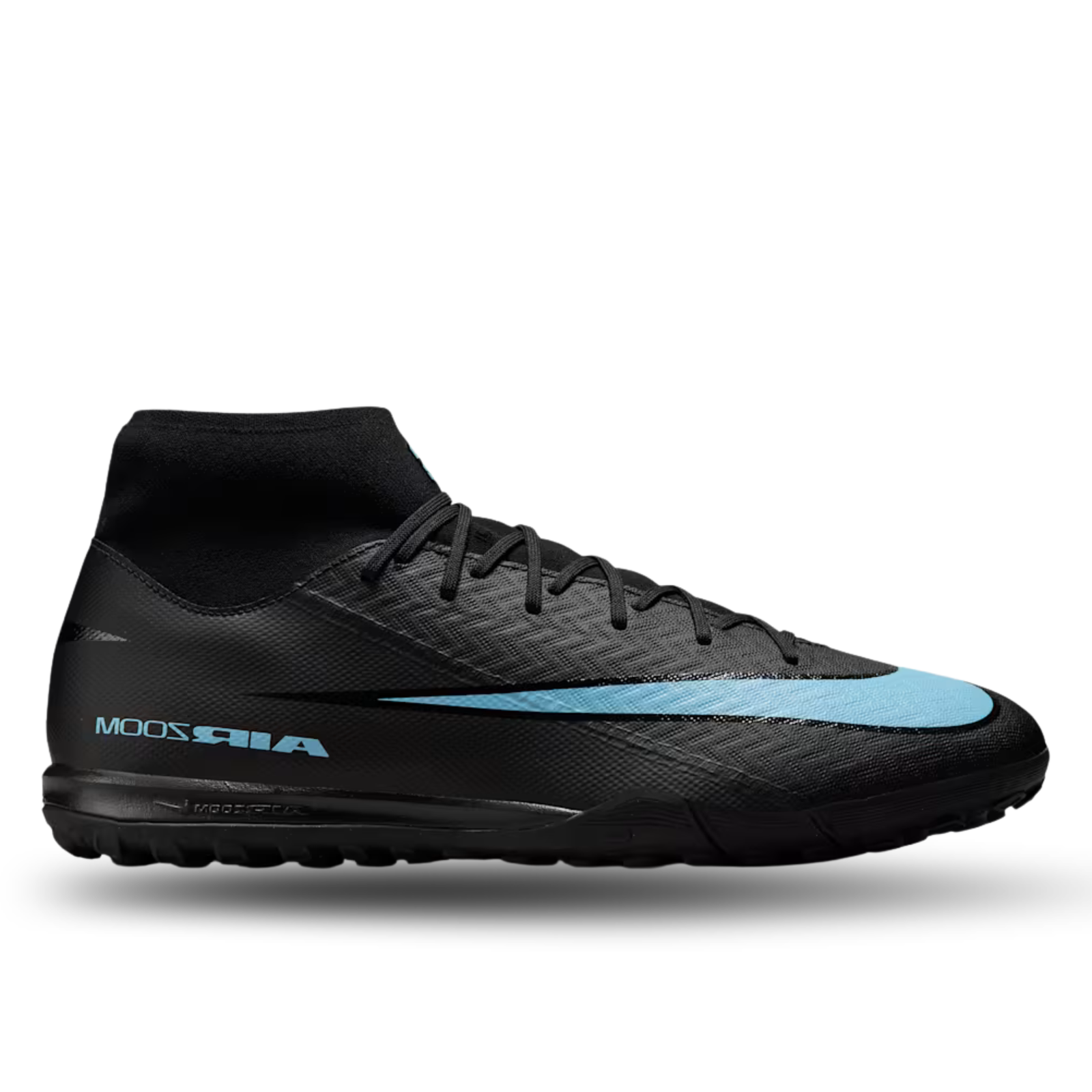 Nike Zoom Superfly 10 Academy Turf Soccer Shoes (Black/Ice Blue)