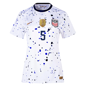 Nike Womens United States Kelley O'Hara 4 Star Home Jersey 23/24 w/ 2019 World Cup Champion Patch (White/Loyal Blue)