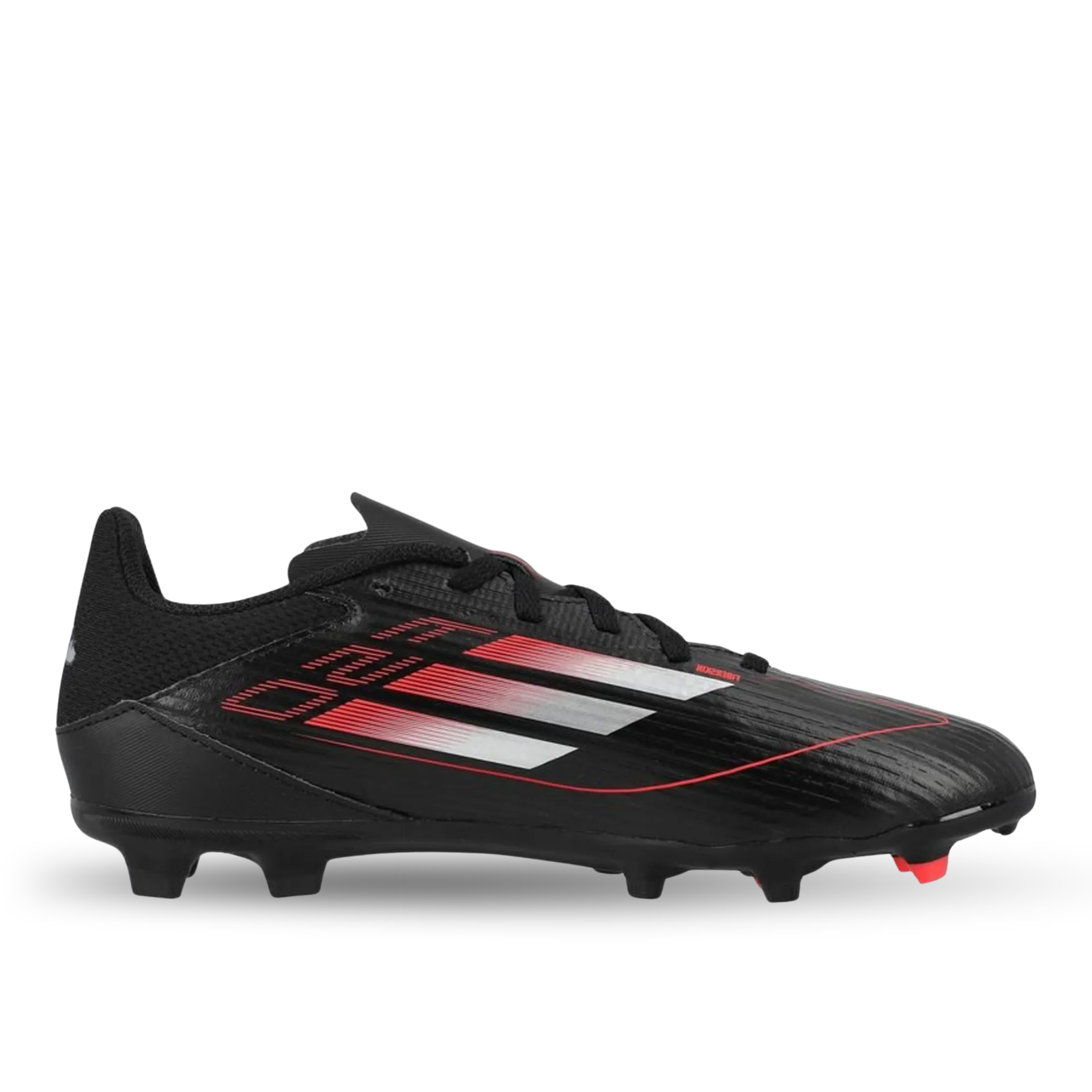 adidas Jr. F50 League FG/MG Soccer Cleats (Black/Iron Metallic/Lucid Red)
