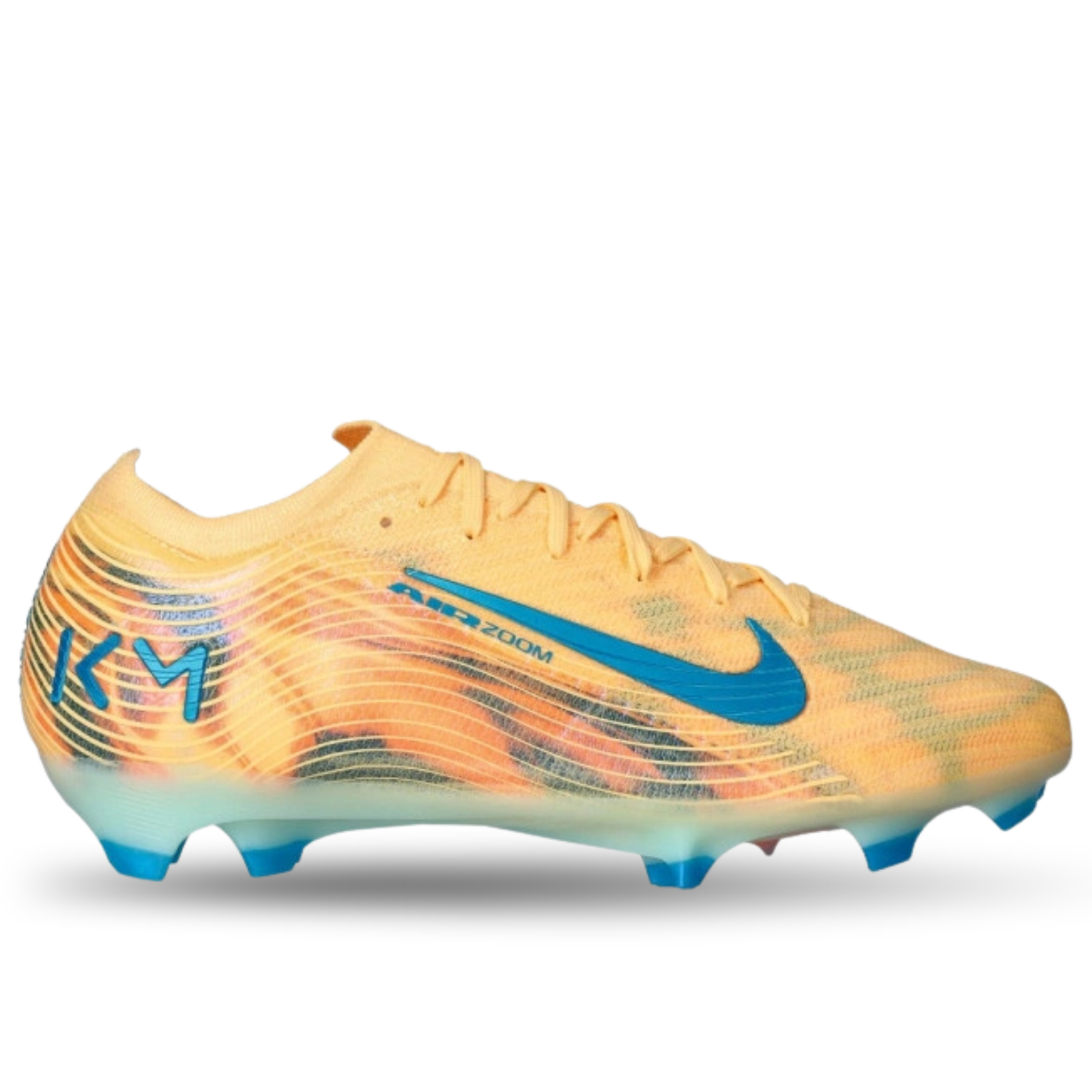 Nike Zoom Vapor 16 Elite KM Firm Ground Soccer Cleats (Melon Tint/Neo Turq/Igloo)