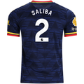 adidas Mens Arsenal Authentic William Saliba Away Jersey w/ Premier League Patches 26/27 (Navy/Yellow)