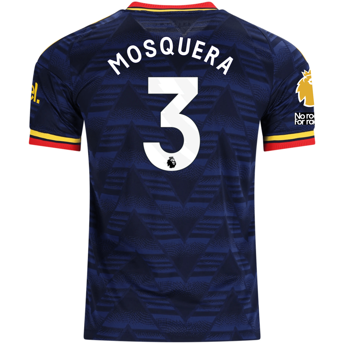 adidas Mens Arsenal Authentic Cristhian Mosquera Away Jersey w/ Premier League Patches 26/27 (Navy/Yellow)