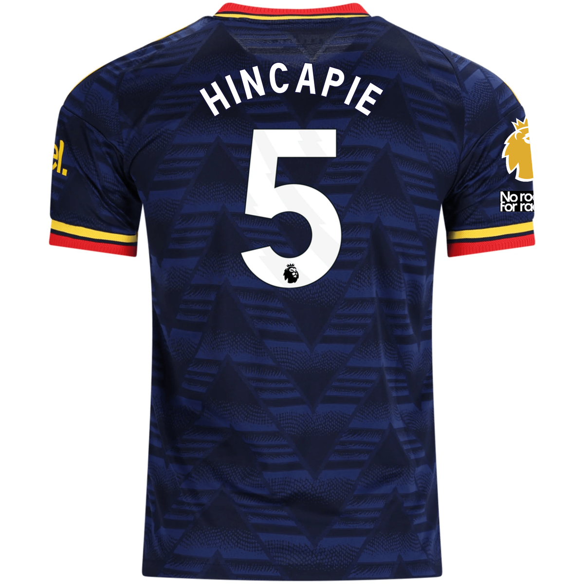 adidas Mens Arsenal Authentic Piero Hincapie Away Jersey w/ Premier League Patches 26/27 (Navy/Yellow)