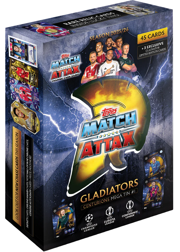 Topps Match Attax 25/26 Gladiators Mega Tin Centurions – Exclusive Trading Cards Collection