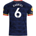 adidas Mens Arsenal Authentic Gabriel Magalhaes Away Jersey w/ Premier League Patches 26/27 (Navy/Yellow)
