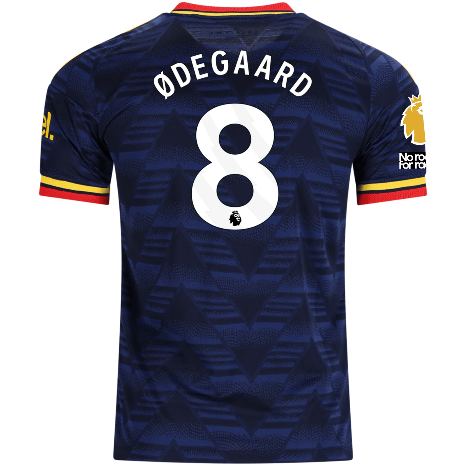 adidas Mens Arsenal Authentic Martin Ødegaard Away Jersey w/ Premier League Patches 26/27 (Navy/Yellow)