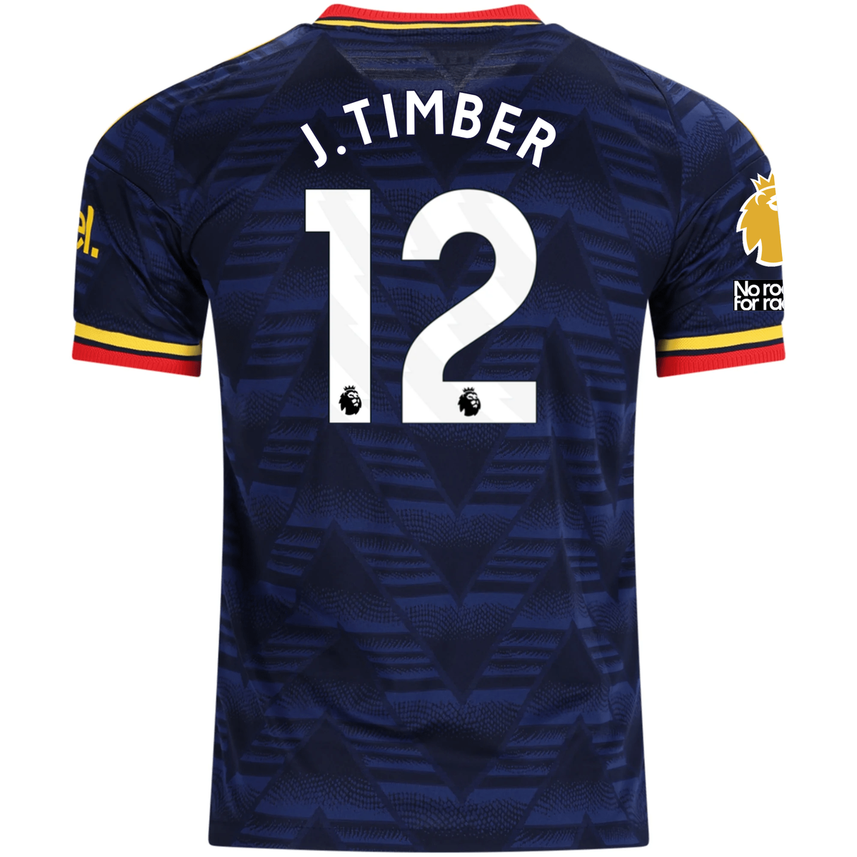 adidas Mens Arsenal Authentic Jurrien Timber Away Jersey w/ Premier League Patches 26/27 (Navy/Yellow)