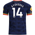 adidas Mens Arsenal Authentic Viktor Gyökeres Away Jersey w/ Premier League Patches 26/27 (Navy/Yellow)