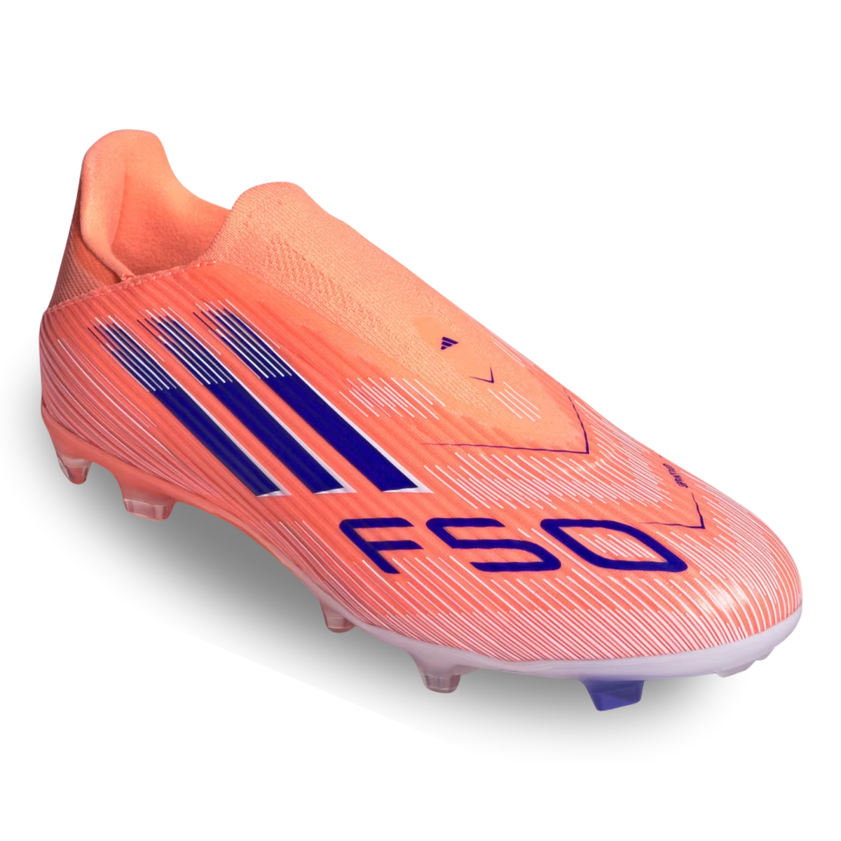 adidas F50 League Laceless FG/MG Soccer Cleats (Orange/Lucid Blue/White)