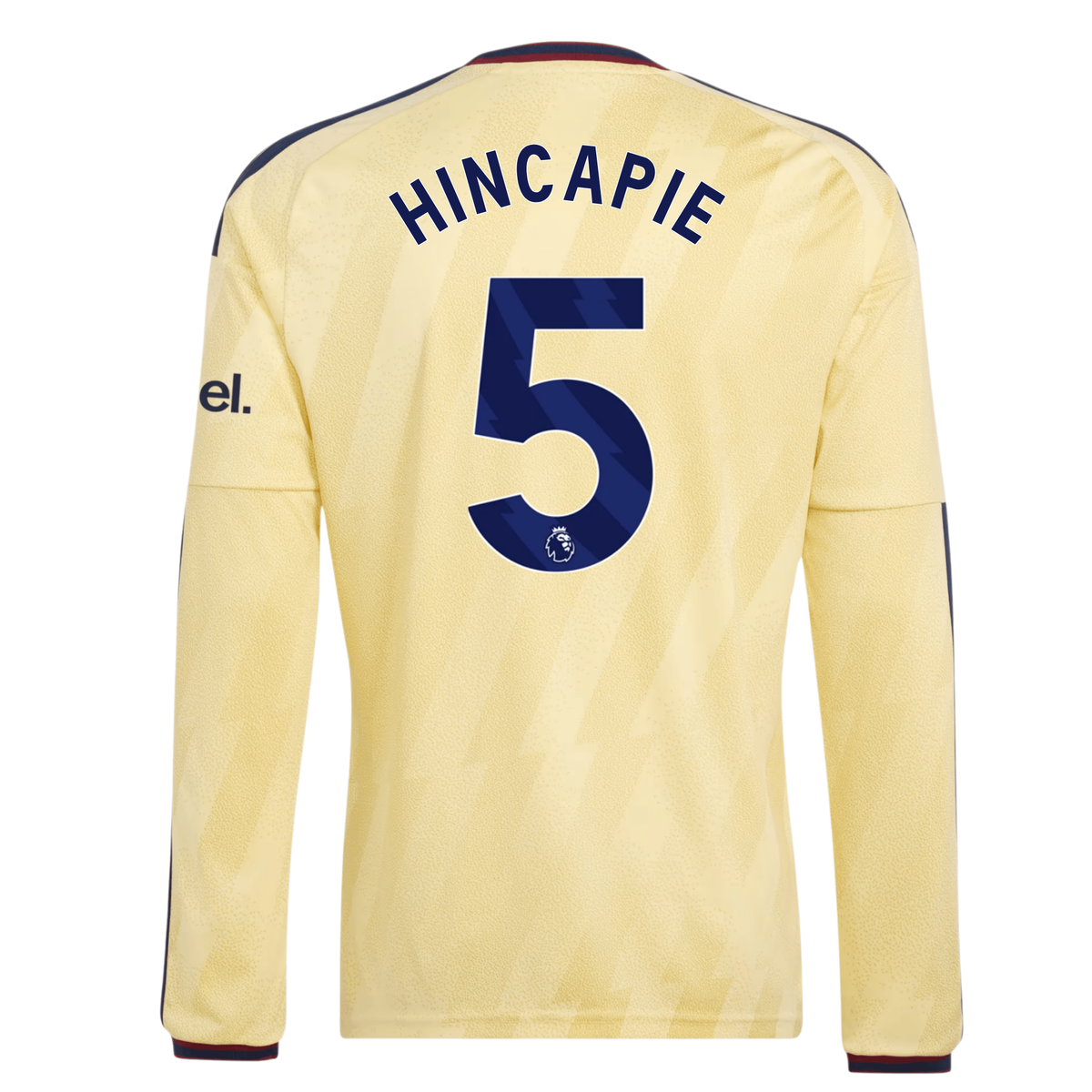 adidas Mens Arsenal Piero Hincapié Long Sleeve Third Jersey w/ EPL + No Room For Racism Patches 26/27 (Yellow)
