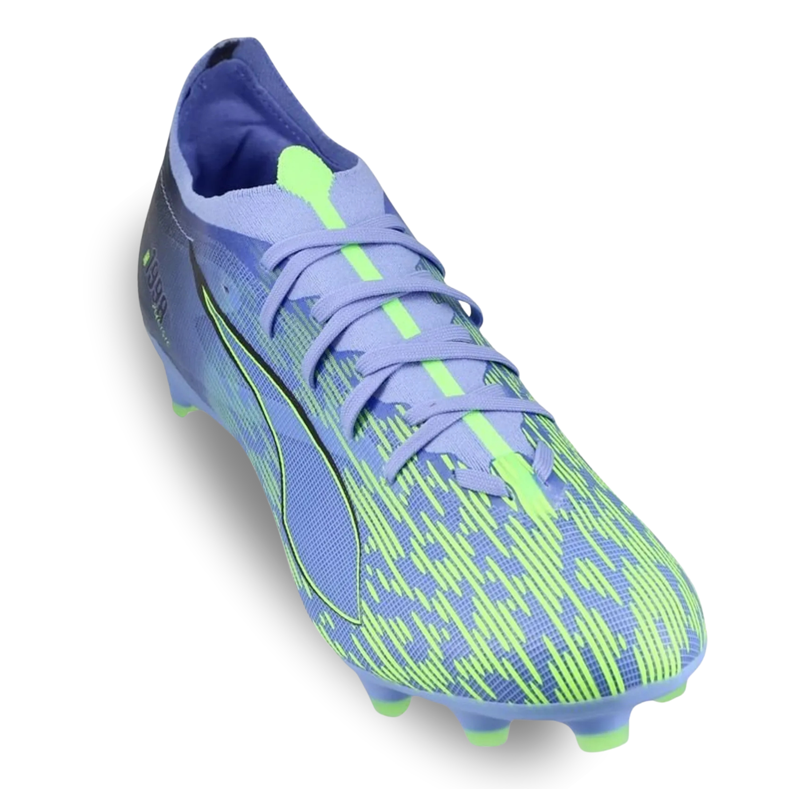 Puma Ultra 5 Match Chasing FG Soccer Cleats (Elektro Purple/Green Glare)