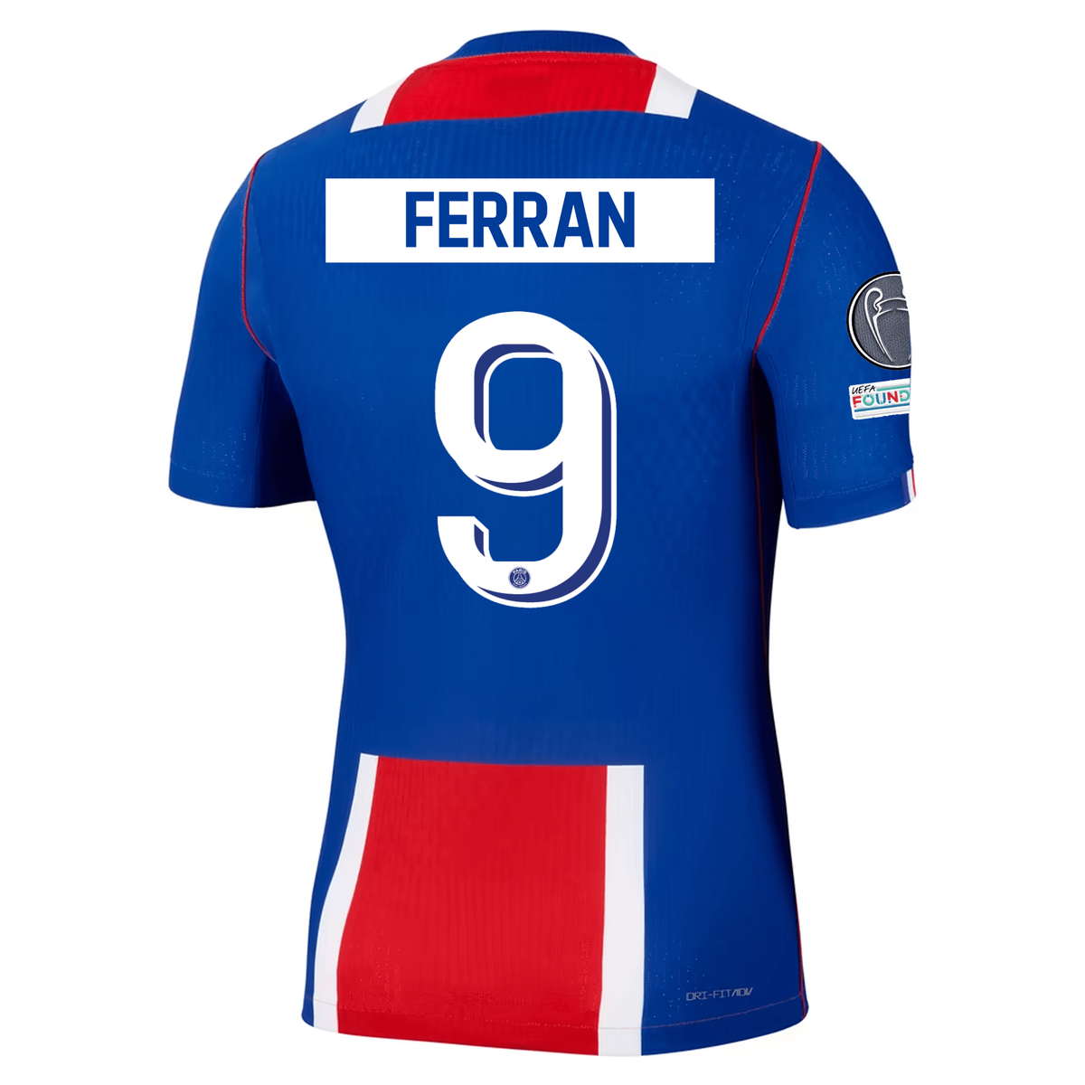 Nike Paris Saint-Germain Match Authentic Ferran Torres Home Jersey w/ Champions League Patches 26/27 (Old Royal/White/Red)
