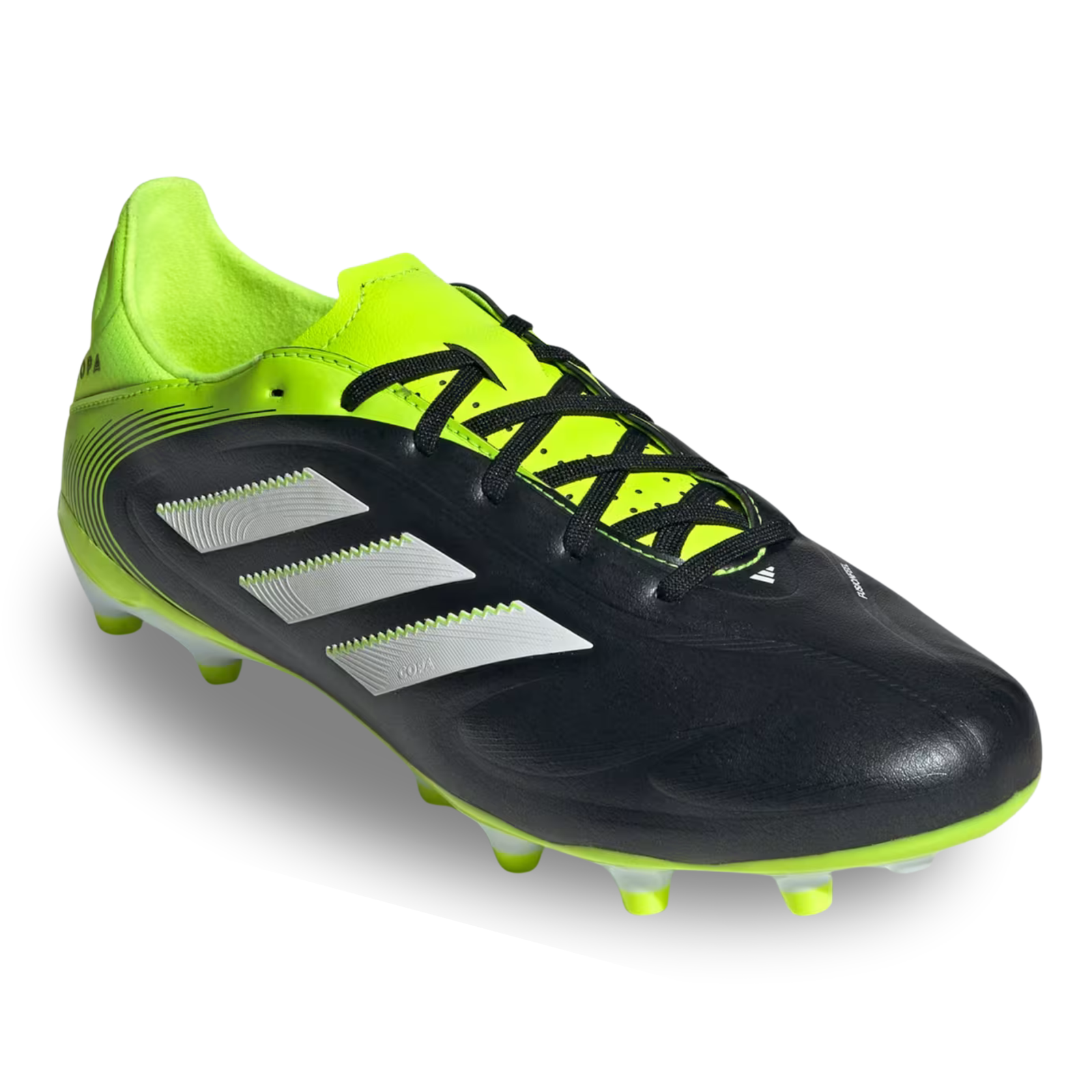 adidas Copa Pure III League FG/MG Soccer Cleats (Black/Lucid Lemon)