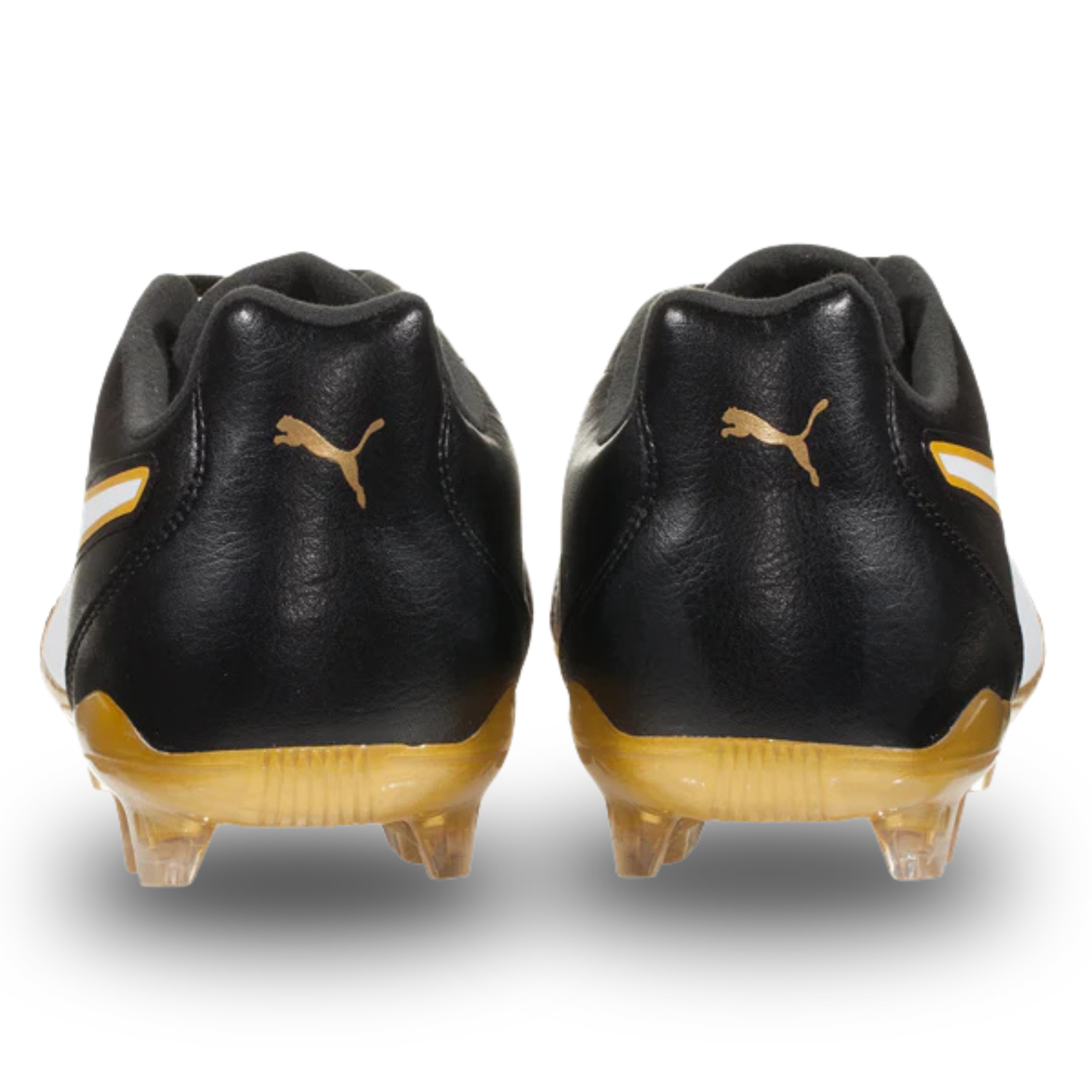 Botas de fútbol para terreno firme PUMA Capitano II FG para hombre (negro/dorado)