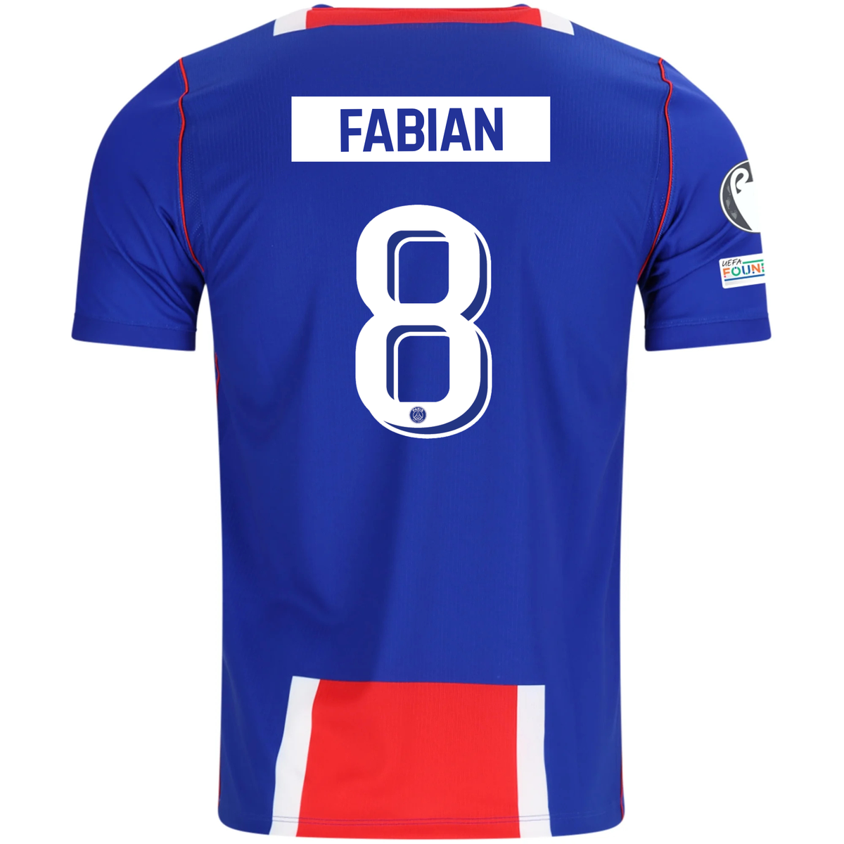 Nike Mens Paris Saint-Germain Fabián Ruiz Home Jersey w/ Champions League Patches 26/27 (Blue/White/Red)