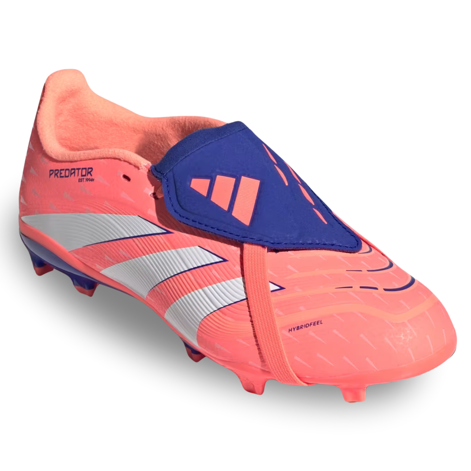 adidas Youth Predator League Fold-Over Tongue Firm/Multi Ground Junior Soccer Cleats (Coral/White/Orange)