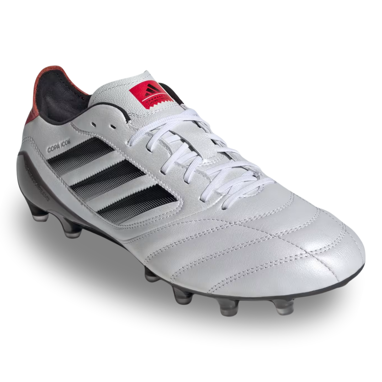 adidas Copa Icon II FG/AG Soccer Cleats (White/Black/Pure Ruby)