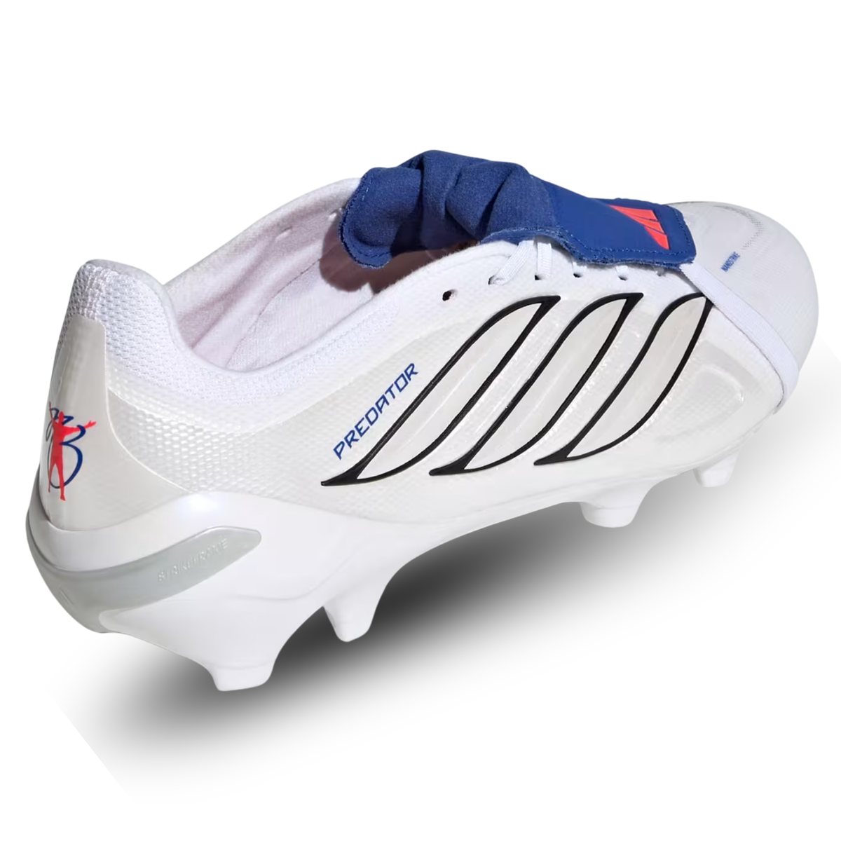 adidas Predator League FT Firm Ground Soccer Cleats (White/Zero Metallic/Royal Blue)