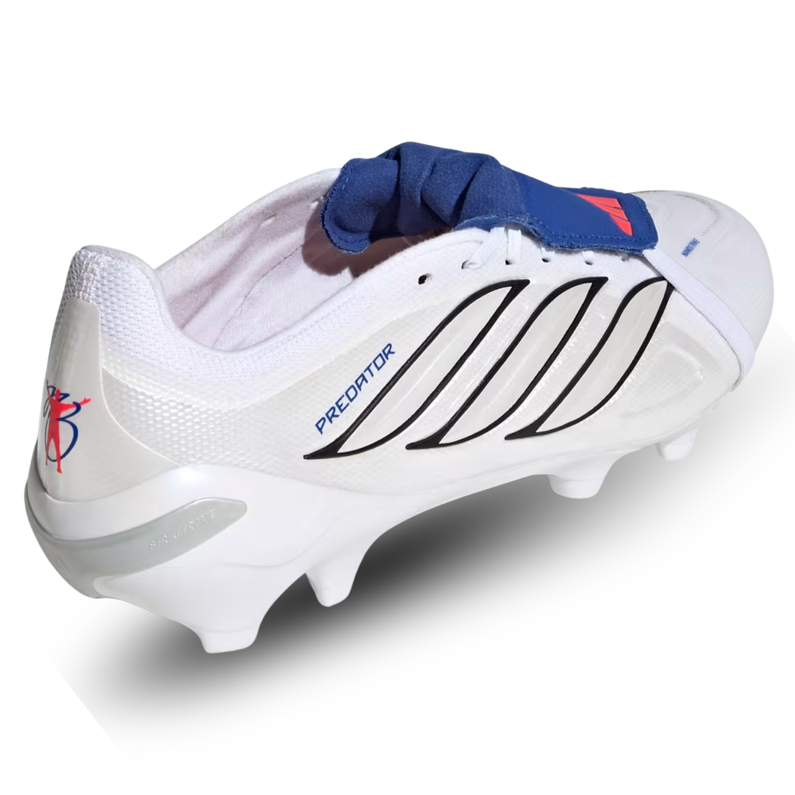 adidas Predator League FT Firm Ground Soccer Cleats (White/Zero Metallic/Royal Blue)