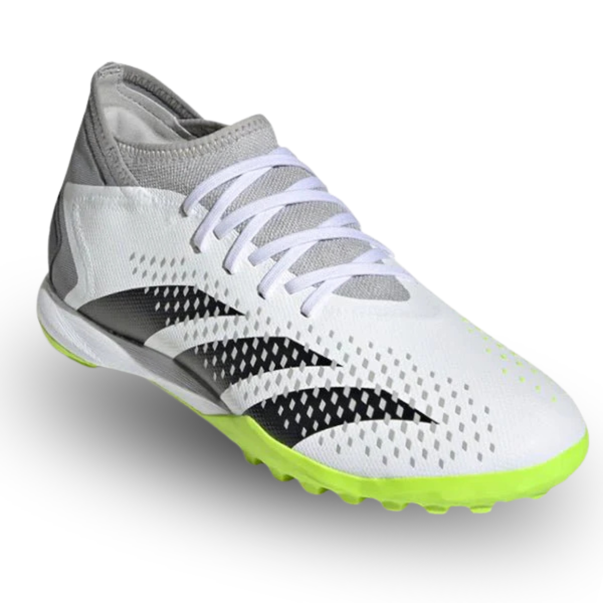 adidas Predator Accuracy.3 Turf Soccer Shoes (White/Lucid Lemon)