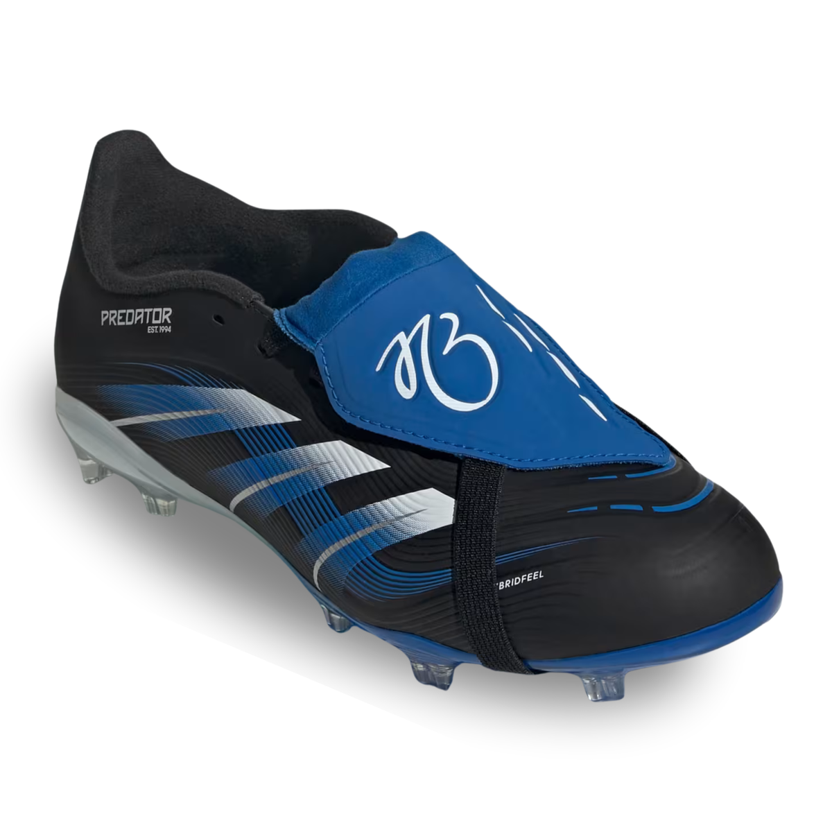 adidas Youth Predator League Jude Bellingham Edition Fold-Over Tongue FG/MG Soccer Cleats (Black/White/Blue)