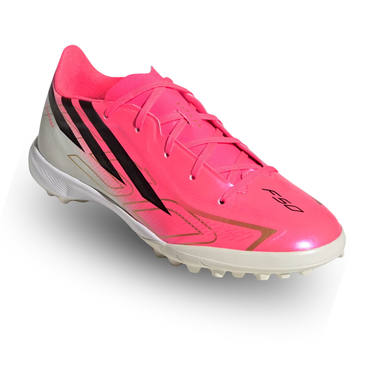 adidas Youth F50 Hyperfast League Turf Soccer Shoes (Pink)