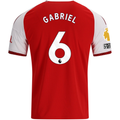 adidas Mens Arsenal Gabriel Magalhães Home Jersey w/ EPL + No Room For Racism Patches 26/27 (Red)