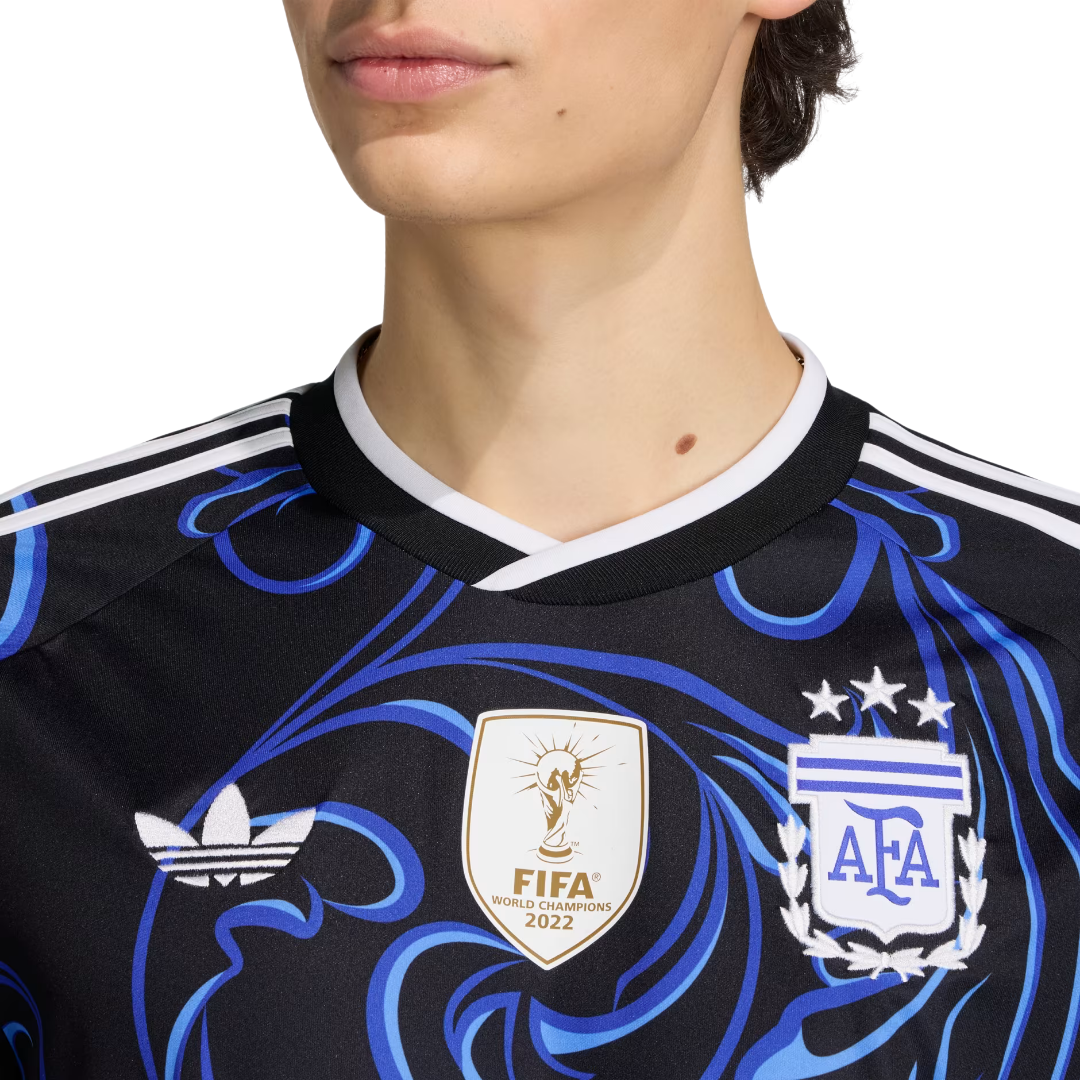 adidas Men's Argentina Enzo Fernandez Away Stadium Jersey 2026 (Black/Blue)