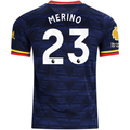 adidas Mens Arsenal Authentic Mikel Merino Away Jersey w/ Premier League Patches 26/27 (Navy/Yellow)
