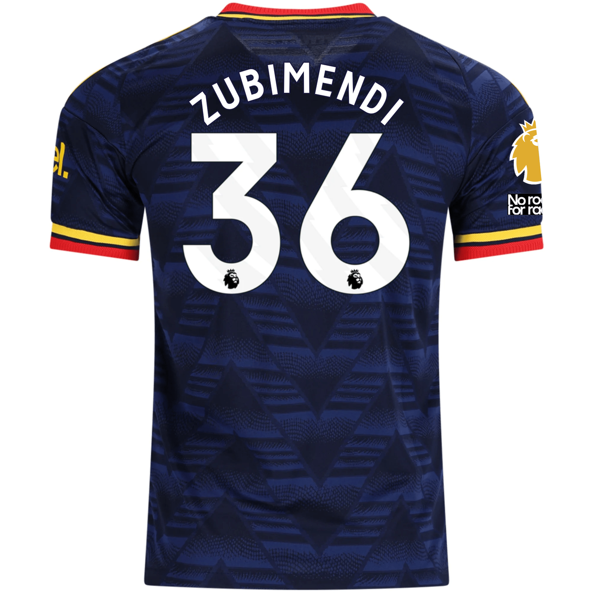 adidas Mens Arsenal Authentic Martin Zubimendi Away Jersey w/ Premier League Patches 26/27 (Navy/Yellow)