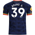 adidas Mens Arsenal Authentic Bruno Guimarães Away Jersey w/ Premier League Patches 26/27 (Navy/Yellow)